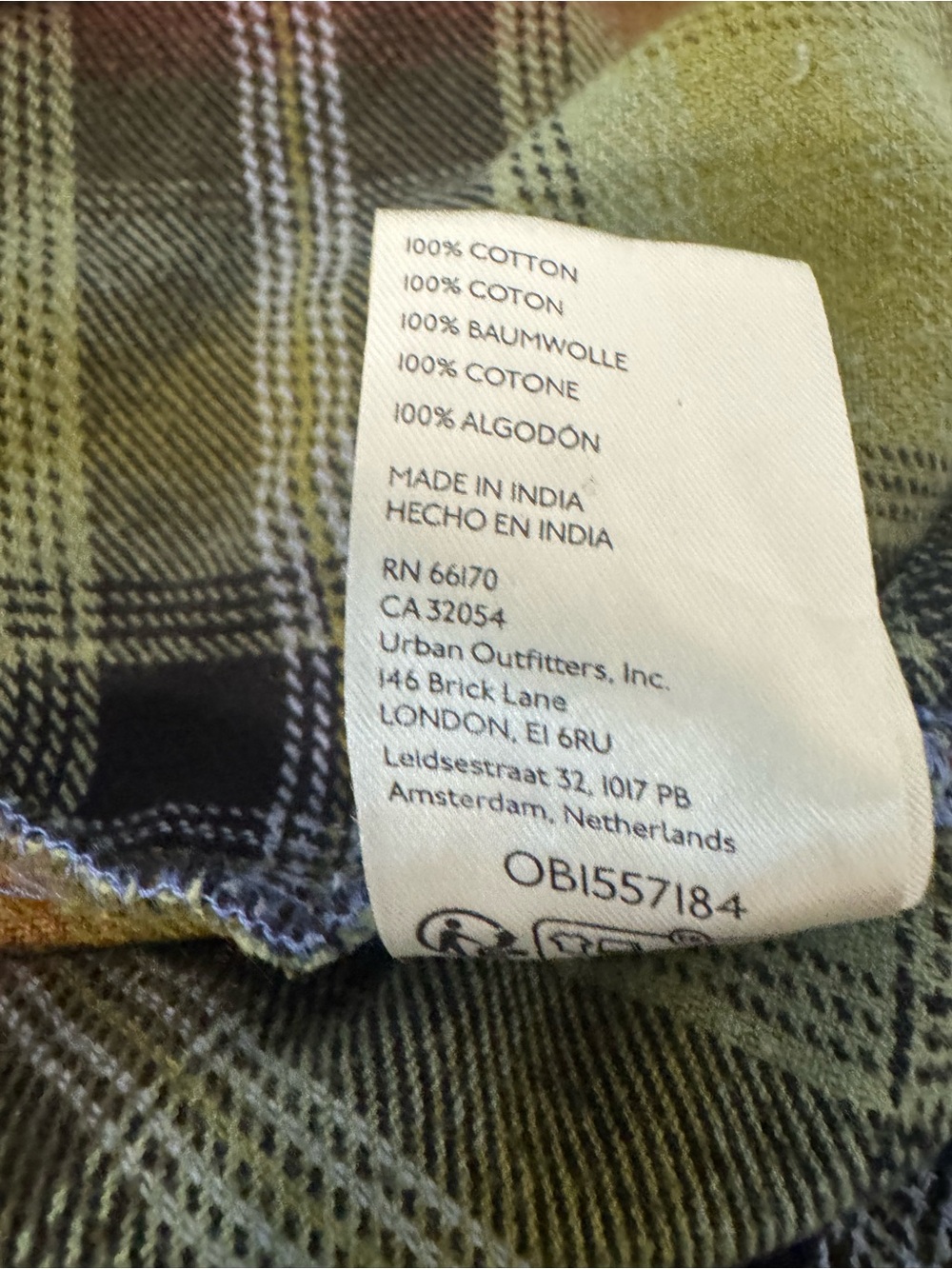 We The Free Izzie Cargo Shirt Plaid Flannel Shacket Grunge Oversized Olive Large - Picture 11 of 11